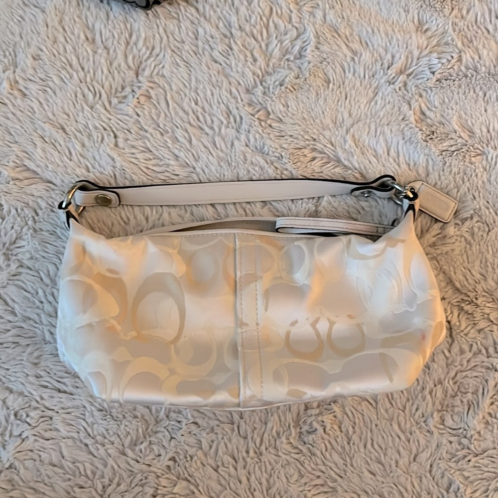 White mini vintage coach bag